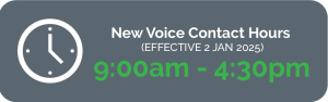 New voice contact hours titles queensland effective 2 Jan 2025 9:00am - 4:30pm